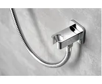 SAPHO Držák sprchy hranatý, pevný, s vyústěním, chrom (5)