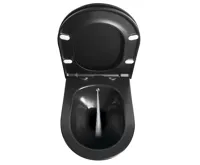 SAPHO AVVA CLEANWASH závěsná WC mísa, s bidetovou sprškou, Rimless, 35,5x53cm, černá mat (4)