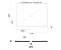 GSI Keramická sprchová vanička, obdélník 120x90x2cm, agave mat (2)