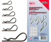 BGS Pružinová závlačka, sada 150 dílů, PVC kazeta BGS Pružinová závlačka, sada 150 dílů, PVC kazeta