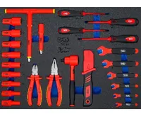 BGS Vložka do dílenského vozíku 3/3: VDE sada nástrčných klíčů | 10 mm (3/8&quot;) 26dílná - BGS 70