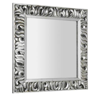 SAPHO ZEEGRAS zrcadlo ve vyřezávaném rámu 90x90cm, stříbrná