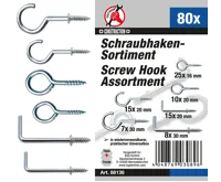 BGS Háčky šroubovací, sada 80 dílů