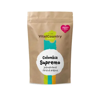Vital Country s.r.o. Zrnková káva Colombia Supremo 1000g