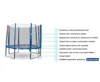 GoodJump 4UPVC trampolína 366 cm s ochrannou sítí + žebřík + krycí plachta (2)