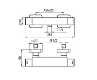 SAPHO DIMY nástěnná sprchová termostatická baterie, chrom (4)