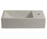 SAPHO CREST R betonové umývátko, nástěnné, včetně výpusti, 40x22cm, bílý pískovec (6)