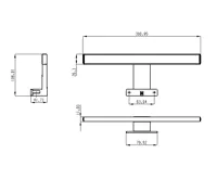 AQUALINE SERAPA LED svítidlo 5W, 230V, 300x40x100mm, IP44, plast, chrom (7)
