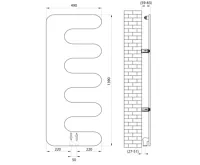 SAPHO EVOLLA otopné těleso 490x1390mm, černá mat (8)