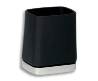 NOVASERVIS Držák kartáčků a pasty sklo Metalia 4 černá-chrom - 6406,5