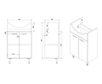 AQUALINE ZOJA umyvadlová skříňka 50,5x74x30cm, bílá (5)