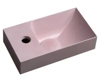 SAPHO PICCOLINO betonové umývátko 30,8x17cm, baterie vlevo, růžová mat