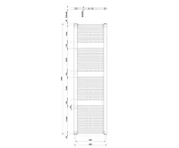 AQUALINE DIRECT otopné těleso s bočním připojením 600x1850 mm, bílá (7)