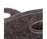 HS Flamingo Koš na dřevo plstěný oválný, šedý (2)