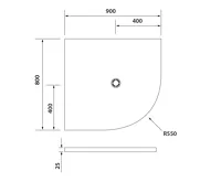 POLYSAN FLEXIA vanička z litého mramoru čtvrtkruh, s možností úpravy rozměru, 90x80cm, R550, levá (2)