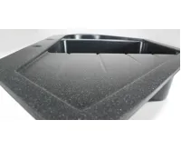 GRANISIL TARAGONA 965.10R Rohový granitový dřez s odkapem, černý granit (11)