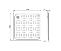 NOFER Nerezová sprchová vanička, čtverec 70x70cm, mat (2)