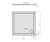 POLYSAN AURA sprchová vanička z litého mramoru, čtverec 90x90cm, bílá (5)