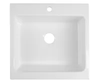 SAPHO ARYA polozápustný keramický dřez s otvorem pro baterii 66x62cm, bílá (5)