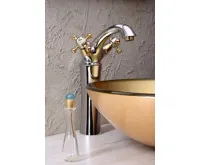 SAPHO ANTEA stojánková umyvadlová baterie vysoká s výpustí, výška 245mm, chrom/zlato (3)