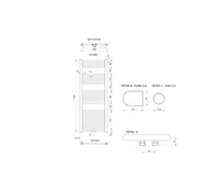 AQUALINE ALYA otopné těleso rovné 600x1188mm, středové připojení, chrom (6)