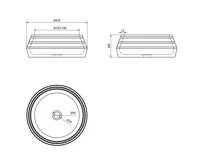 SAPHO PRIORI keramické umyvadlo na desku, Ø 41cm, černá/kámen (8)