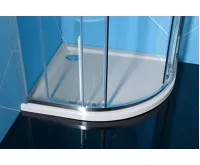 POLYSAN RENA L sprchová vanička z litého mramoru, čtvrtkruh 90x80cm, R550, levá, bílá (3)