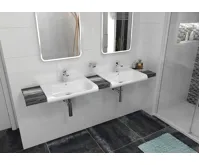 KERASAN INKA keramické umyvadlo polozápustné, 40x40cm, bílá (3)