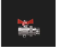 WIGELL Kulový kohout červený NIKL 1" přímý se šroubením k rozdělovači WIGELL Kulový kohout červený NIKL 1" přímý se šroubením k rozdělovači