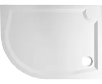 GELCO RIVA sprchová vanička z litého mramoru, čtvrtkruh 100x80cm, pravá, bílá