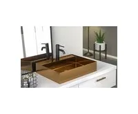 SAPHO AURUM nerezové nástěnné umyvadlo, 55x42cm, včetně výpusti, měď mat (1)