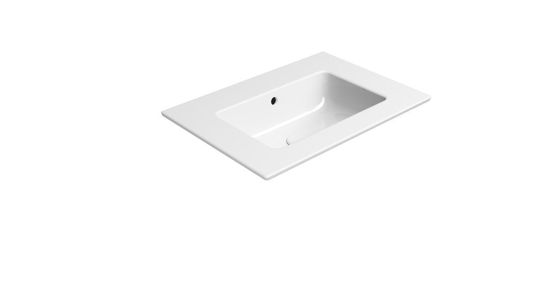 Gsi pura keramické umyvadlo slim 62x46cm, bez otvoru, bílá extraglaze