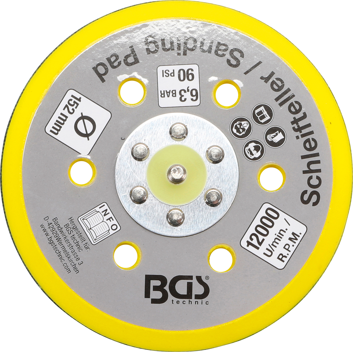 Bgs talíř se suchým zipem pro bgs 3290, 8688, o 152 mm