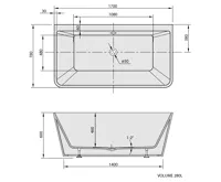 POLYSAN LIBERTA D nástěnná stojící vana 170x78x60cm, bílá (6)