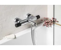 SAPHO SOLARIS nástěnná vanová termostatická baterie, chrom/černá mat (3)