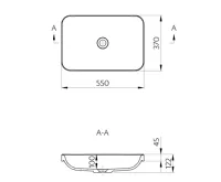 SAPHO ASTORIA umyvadlo zápustné, litý mramor, 55x37cm, bílá (6)