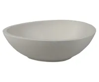 SAPHO PUNC betonové umyvadlo na desku, včetně výpusti, 53x39cm, bílý pískovec (3)