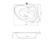 AQUALINE CIDLINA 160 vana 160x105x45cm, pravá, bílá (4)