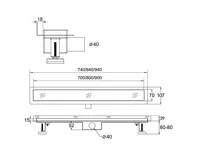 NOVEA Sprchové dveře, 80x200 cm, chrom ALU, sklo Čiré, pravé provedení, nerezový žlab ke stěně (7)