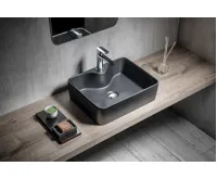 SAPHO BALENA keramické umyvadlo na desku, 48x37cm, černá mat (6)