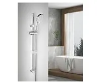 SAPHO Sprchová tyč s mýdlenkou, posuvný držák, kulatá, 810mm, chrom (1)