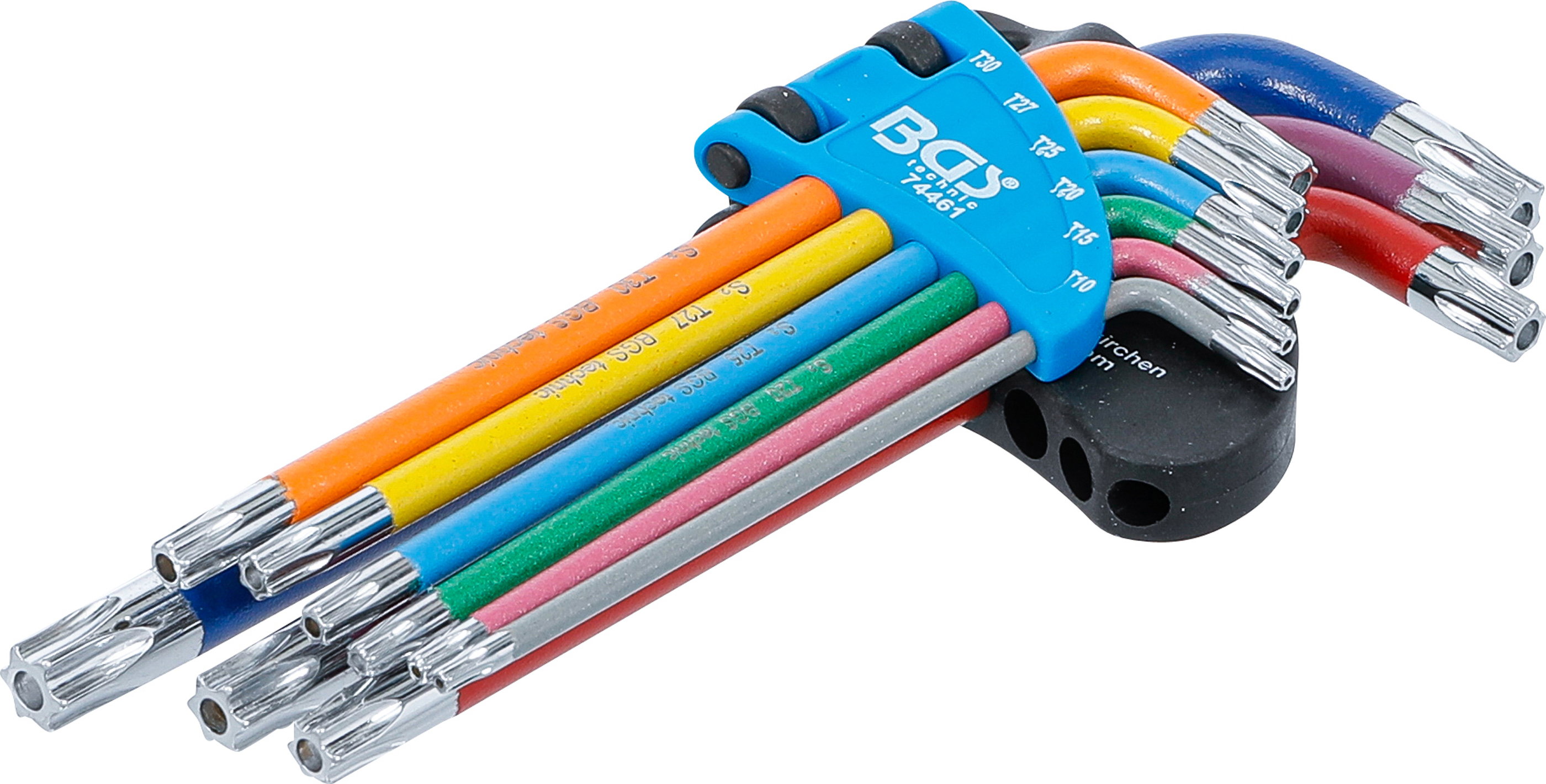 Bgs sada zahnutých klíčů,  vícebarevné,  t-profil (pro torx) s otvorem t10 - t50,  9dílná bs74