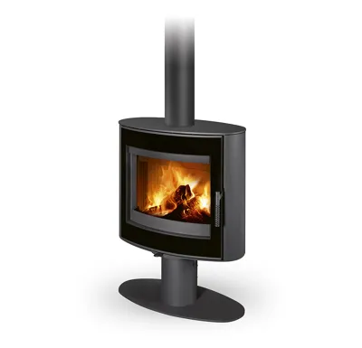 ROMOTOP Otočná krbová kamna STROMBOLI G T Plech, Celoprosklená dvířka