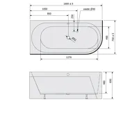 POLYSAN ASTRA L MONOLITH asymetrická vana 160x75x60cm, bílá (7)