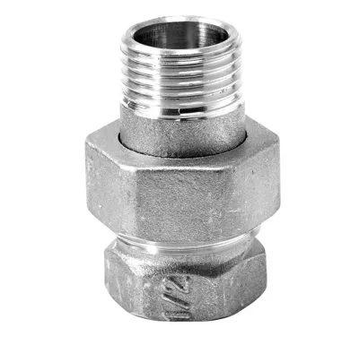 NOVASERVIS Topenářské šroubení s plochým těsněním, přímé, niklované 3/4" - FT211/20