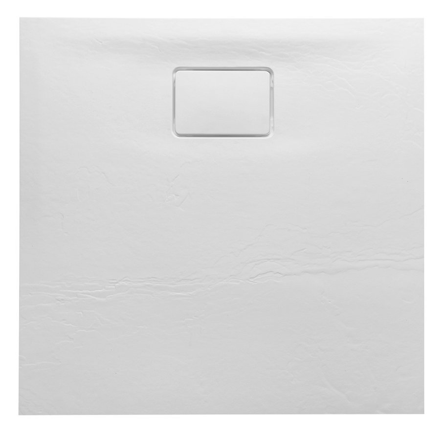 SAPHO ACORA vanička z litého mramoru, čtverec 80x80x2,7cm, bílá, dekor kámen