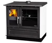 PLAMEN PLAMEN Sporák na tuhá paliva 910 GLAS - bílý PLAMEN PLAMEN Sporák na tuhá paliva 910 GLAS - bílý