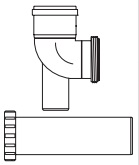 ALMEVA STARR koleno 87° pro vložkování s podpěrou 125 (110)mm