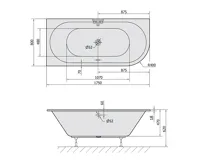 POLYSAN VIVA L SLIM asymetrická vana 175x80x47cm, bílá (5)