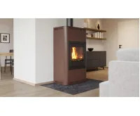 HS Flamingo Krbová kamna AQUAFLAM ® 17 s výměníkem - hnědá - sametová, automatická regulace (12)